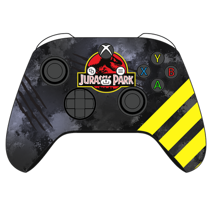 Custom Airbrushed  Controller Microsoft Xbox Series X XSX- Dinosaur Park Jurassic Yellow Grey T-Rex 