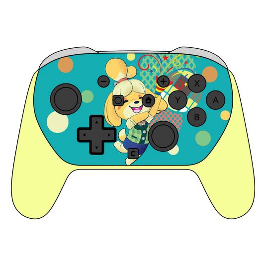 Custom Airbrush Painted Controller Nintendo Switch 2 Two - SSBU Smash Bros Animal Crossing Cute Kawaii Animals Video Game Isebelle