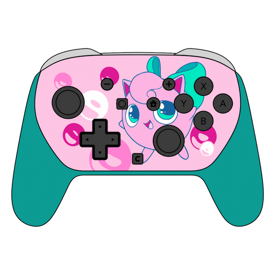 Custom Airbrush Painted Controller Nintendo Switch 2 Two - SSBU Smash Bros Pokemon Pocket Pals Fairy Normal Type Cute Anime
