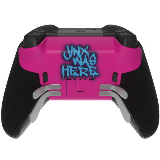Custom Airbrush Controller Microsoft Xbox Series X - Xbox One S - Elite - Jinx Pink Boom Blue Powder Puff Arcane