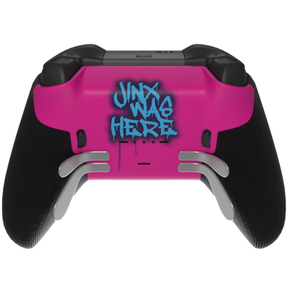 Custom Airbrush Controller Microsoft Xbox Series X - Xbox One S - Elite - Jinx Pink Boom Blue Powder Puff Arcane