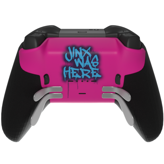 Custom Airbrush Controller Microsoft Xbox Series X - Xbox One S - Elite - Jinx Pink Boom Blue Powder Puff Arcane