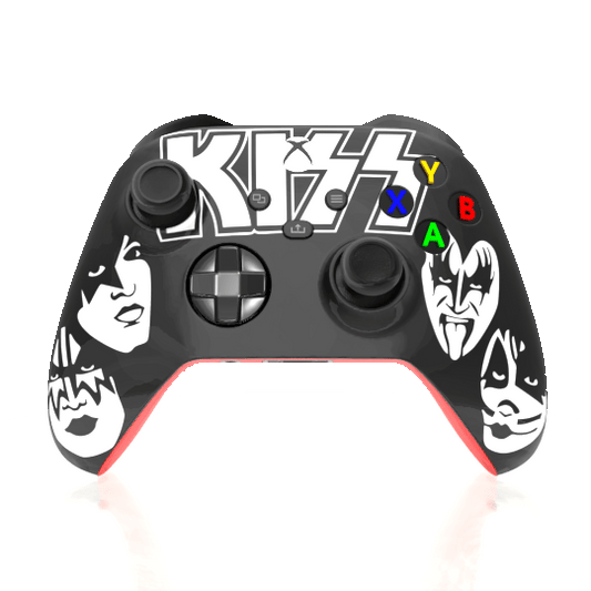 Custom Airbrush Controller Microsoft Xbox Series X - Xbox One S - KISS Heavy Metal Facepaint