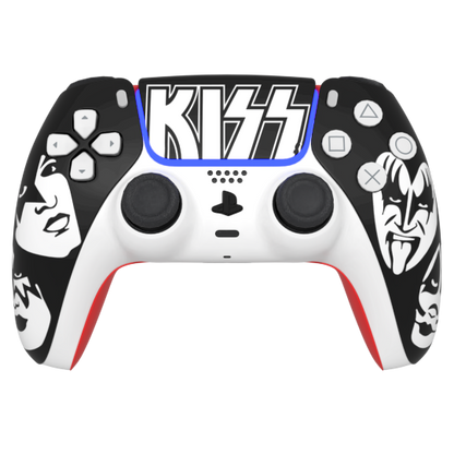 Custom Airbrush Painted Controller Sony PlayStation 5 PS5 - KISS Heavy Metal Facepaint