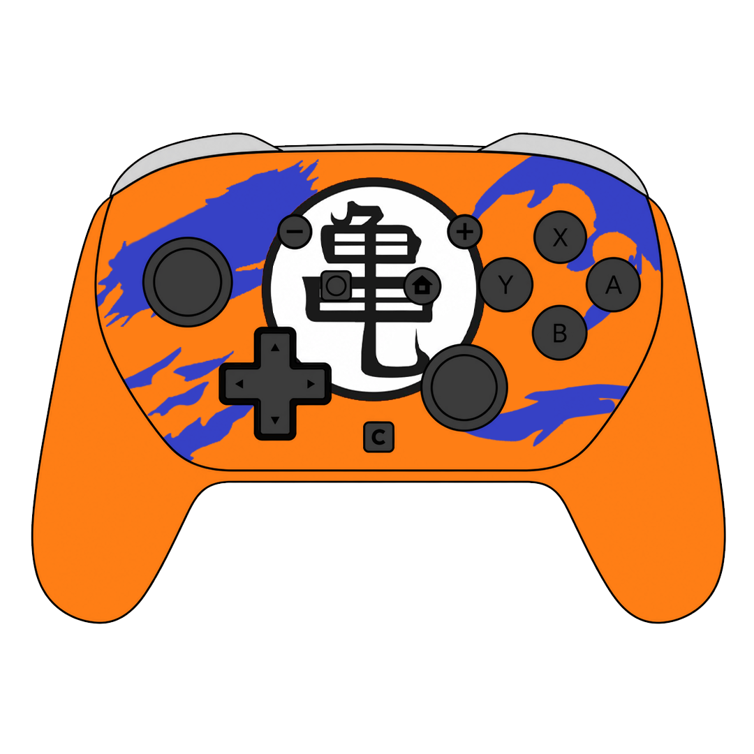 Custom Airbrush Painted Controller Nintendo Switch 2 Two -  Anime Fighting Saiyan Orange Dragon Ball Z Carrot Kakarot DBZ Scifi