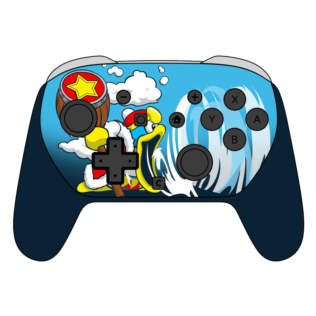 Custom Airbrush Painted Controller Nintendo Switch 2 Two - SSBU Smash Bros Anime Kirby Villain Dedede Star 