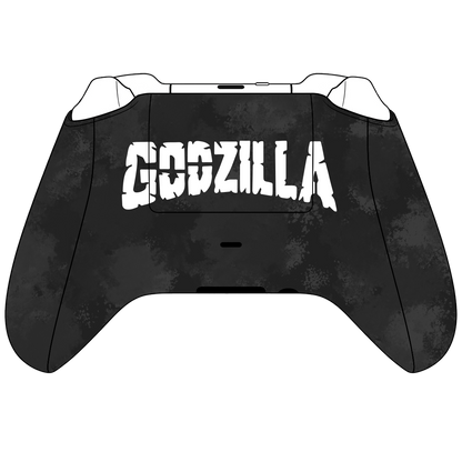 Custom Airbrush Painted Microsoft Xbox Series X XBX - Red and black custom gaming controller with white Japanese-inspired artwork. Monster -Kaiju - Great wave