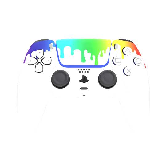 Custom Controller Sony Playstation 5 PS5 - Liquid Spectrum Drip Rainbow