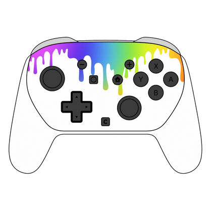 Custom Airbrush Painted Controller Nintendo Switch 2 Two - Rainbow Melting  Original Colorful