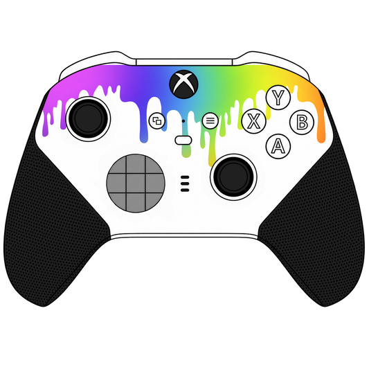 Custom Controller Microsoft Xbox One Series 2 Elite - Liquid Spectrum Drip Rainbow Melting  Original Colorful