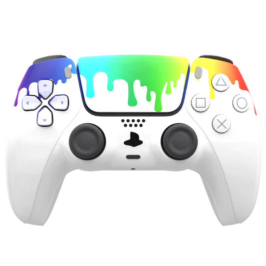Custom Controller Sony Playstation 5 PS5 - Liquid Spectrum Drip Rainbow