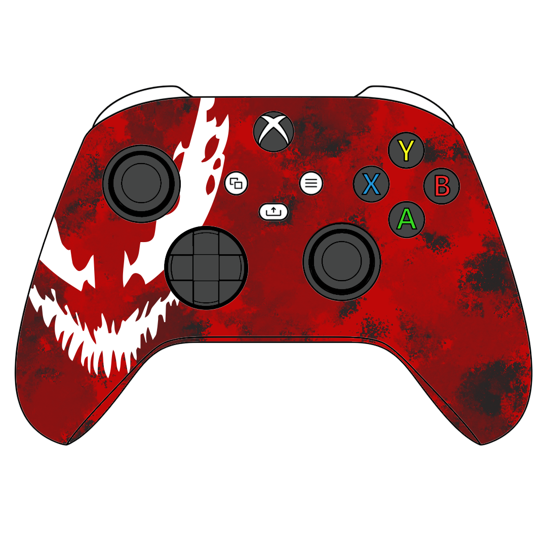 Custom Airbrush Controller Microsoft Xbox Series X - Xbox One S - Maximum Carnage Spiderman