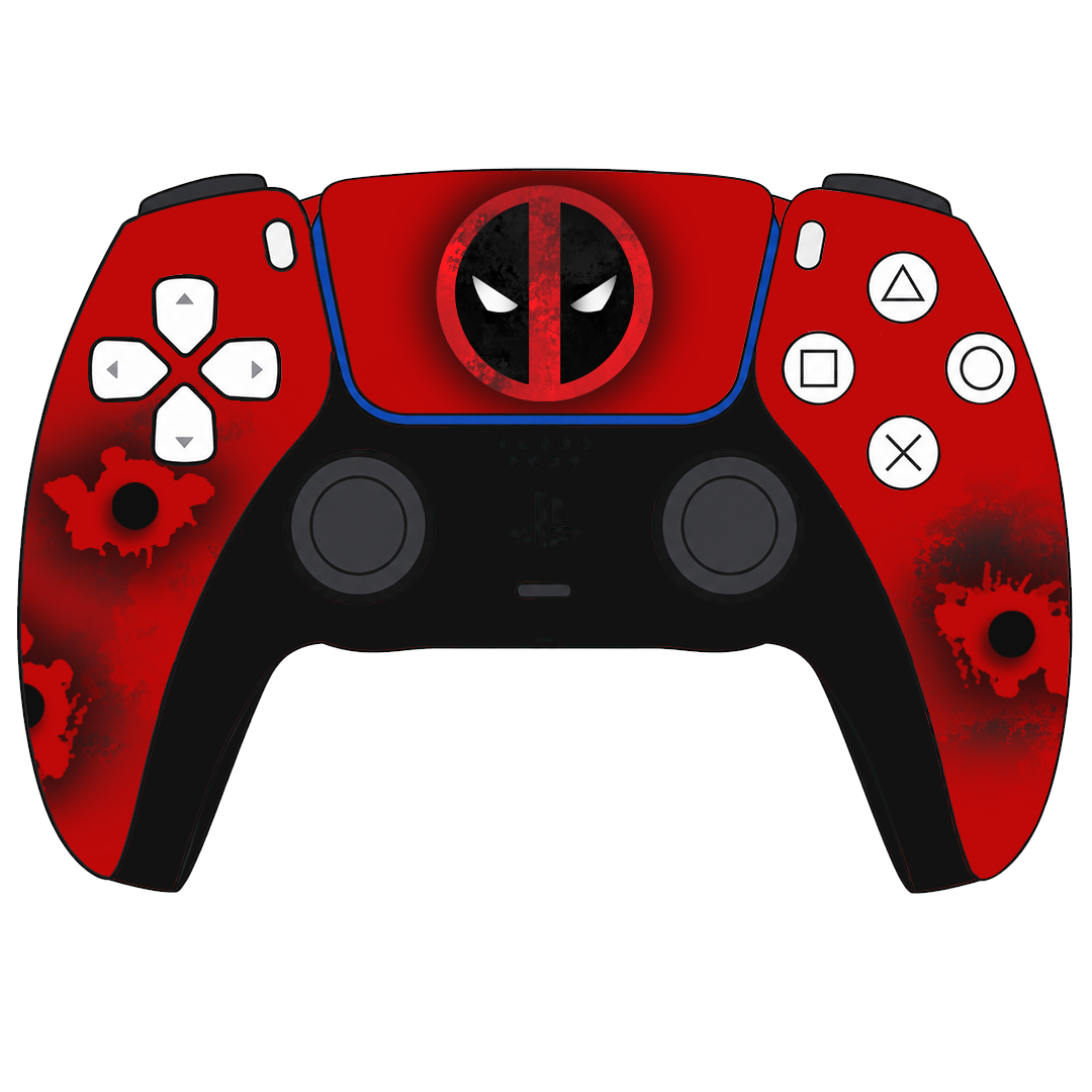 Custom Airbrush Painted Sony PlayStation 5 PS5 - Maximum Effort Deadpool Merc With A Mouth