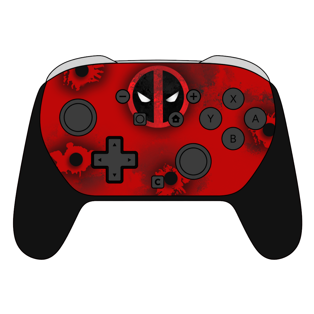 Custom Airbrush Painted Controller Nintendo Switch 2 Two - Maximum Effort Deadpool Violence Blood FPS Shooter Chimmichanga Unicorn Mutan Spiderman Rivals Spiderverse Comic Book