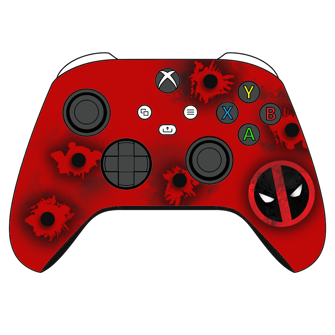 Custom Airbrush Controller Microsoft Xbox Series X - Xbox One S - Maximum Effort Deadpool Merc With A Mouth