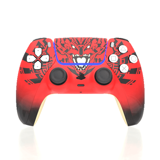 Custom Airbrush Painted Sony PlayStation 5 PS5 - Monster Hunter Rathalos Dragon Red Black Worlds 