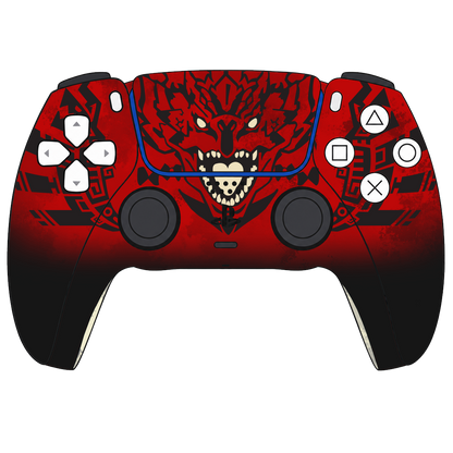 Custom Airbrush Painted Sony PlayStation 5 PS5 - Monster Hunter Rathalos Dragon Red Black Worlds 