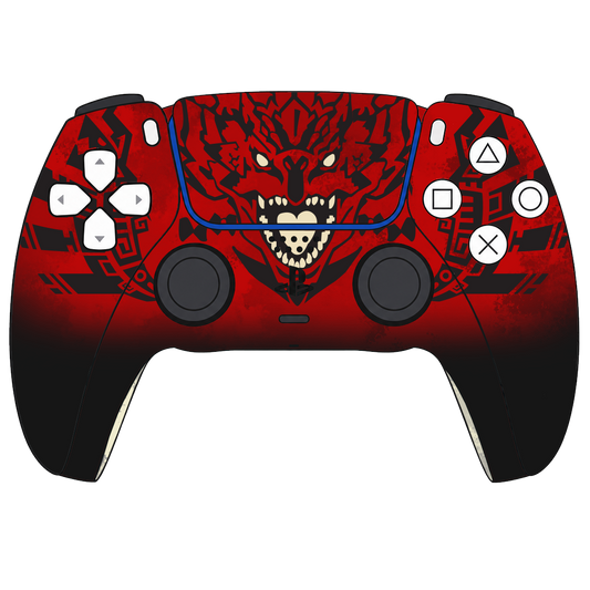 Custom Airbrush Painted Sony PlayStation 5 PS5 - Monster Hunter Rathalos Dragon Red Black Worlds 