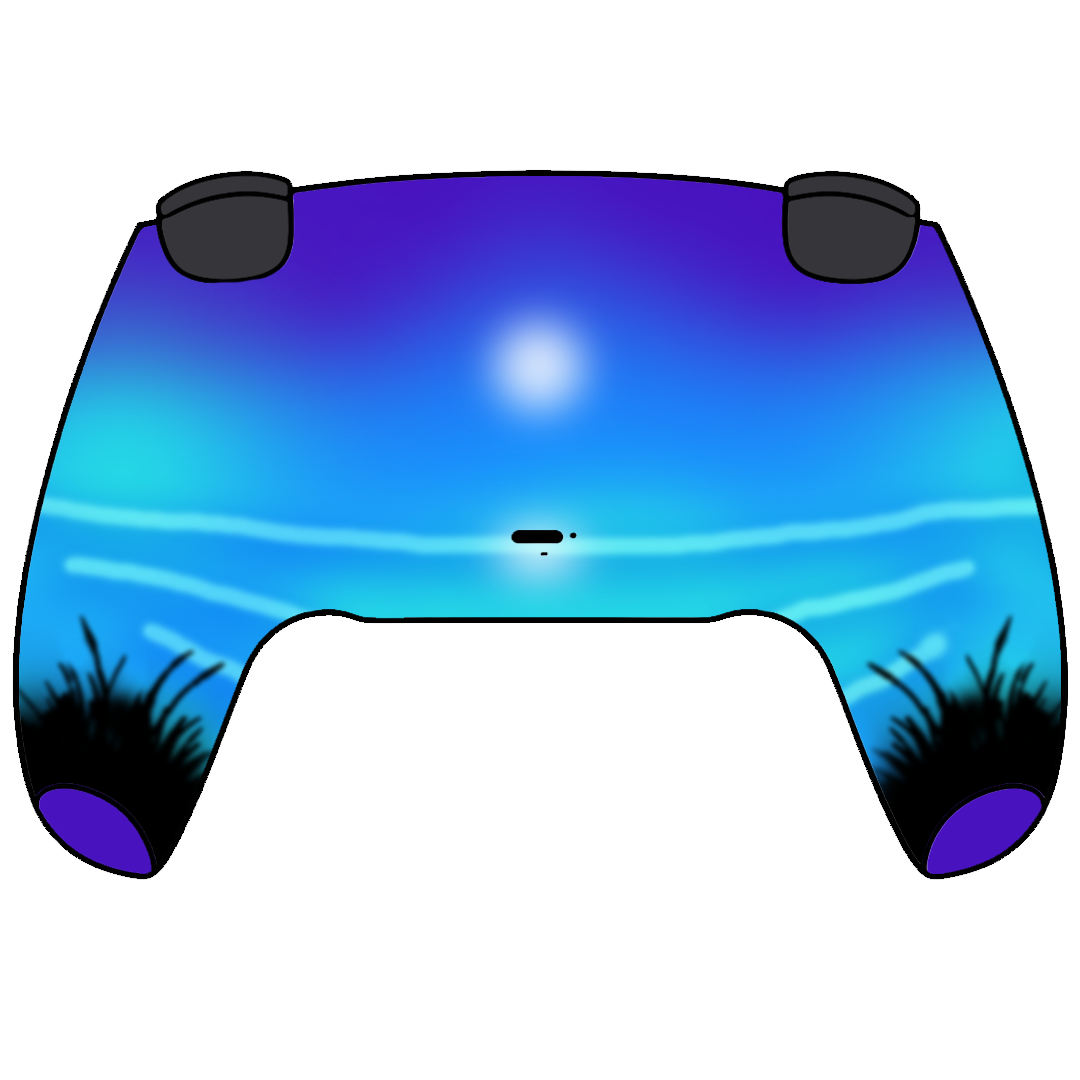 Custom Airbrush Painted Sony PlayStation 5 PS5 - Moonlight Oasis Tropical Beach Ocean