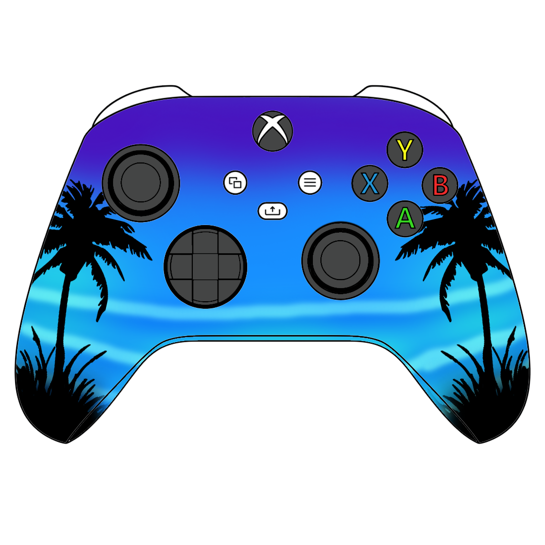 Custom Controller Microsoft Xbox Series X - Xbox One S - Moonlight Oasis Tropical Beach Ocean