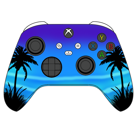 Custom Controller Microsoft Xbox Series X - Xbox One S - Moonlight Oasis Tropical Beach Ocean