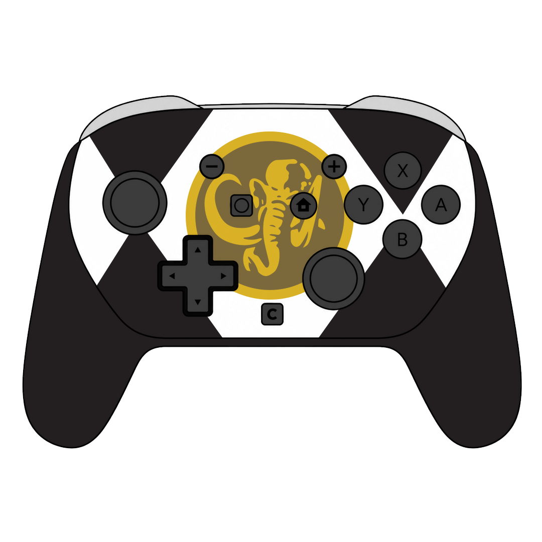 Custom Airbrush Painted Controller Nintendo Switch 2 Two - Power Rangers Morphin Time Black