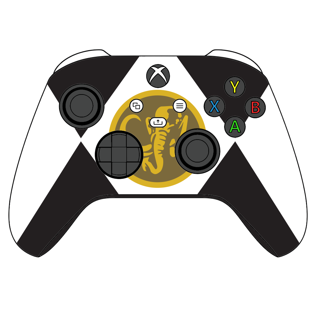 Custom Airbrushed Controller Microsoft Xbox Series X - Xbox One S - Power Rangers Morphin Time Black