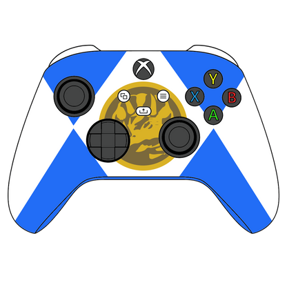 Custom Airbrushed Controller Microsoft Xbox Series X - Xbox One S - Power Rangers Morphin Time Blue