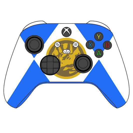 Custom Airbrushed Controller Microsoft Xbox Series X - Xbox One S - Power Rangers Morphin Time Blue