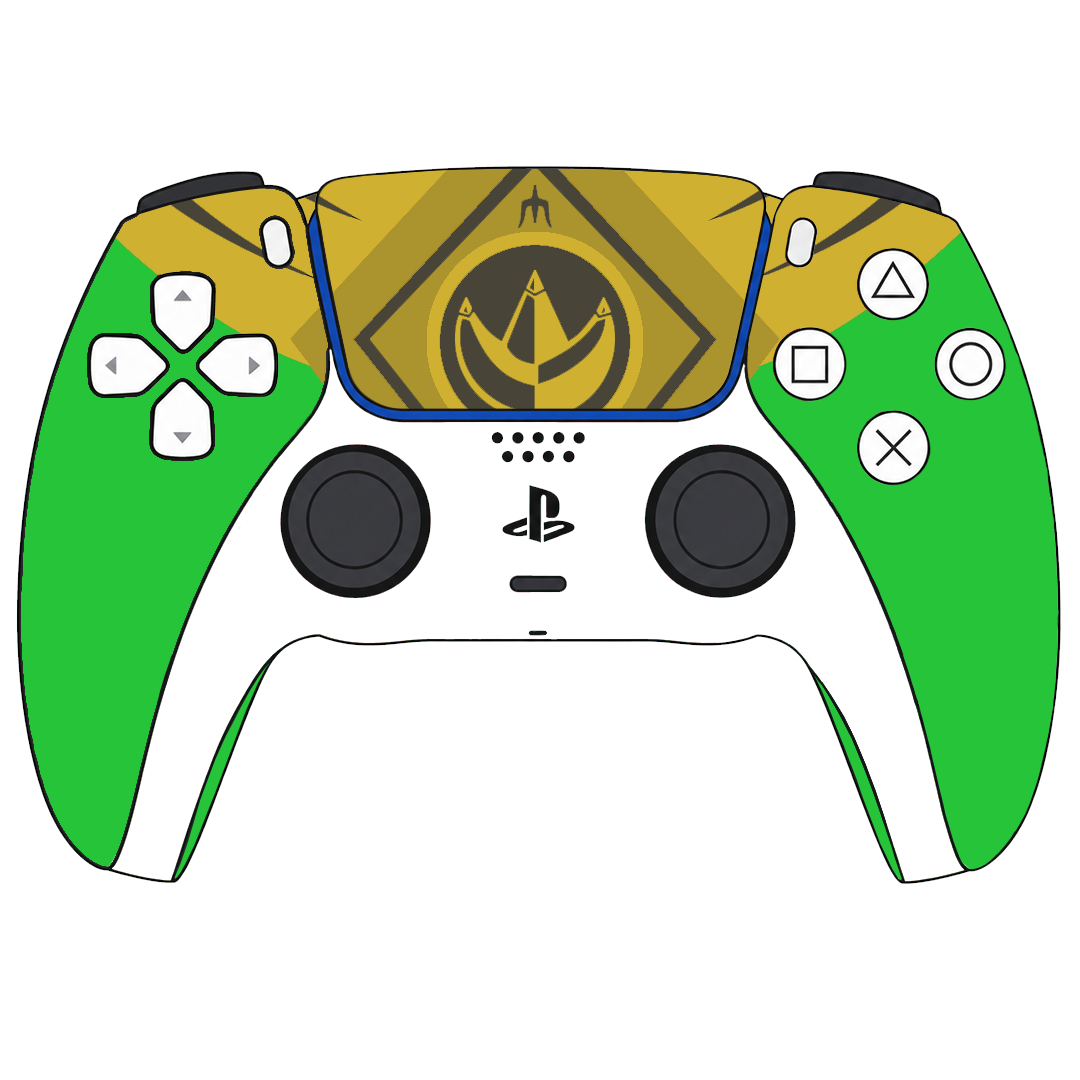 Custom Airbrushed Controller Sony Playstation 5 PS5 - Power Rangers Morphin Time Green