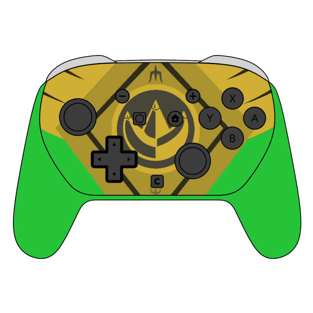 Custom Airbrush Painted Controller Nintendo Switch 2 Two - Power Rangers Morphin Time Green