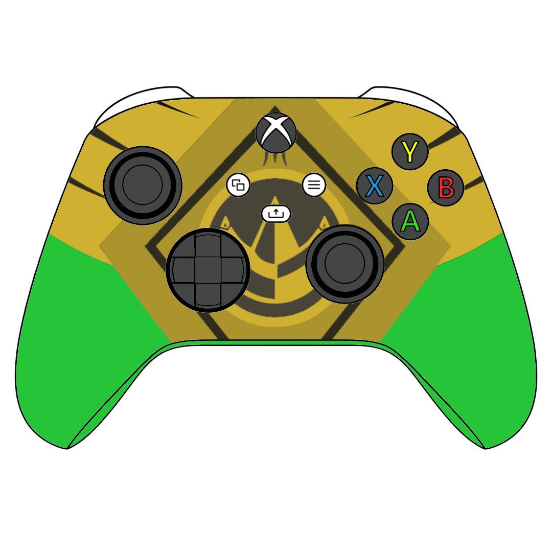 Custom Airbrushed Controller Microsoft Xbox Series X - Xbox One S - Power Ranger Morphin Time Green