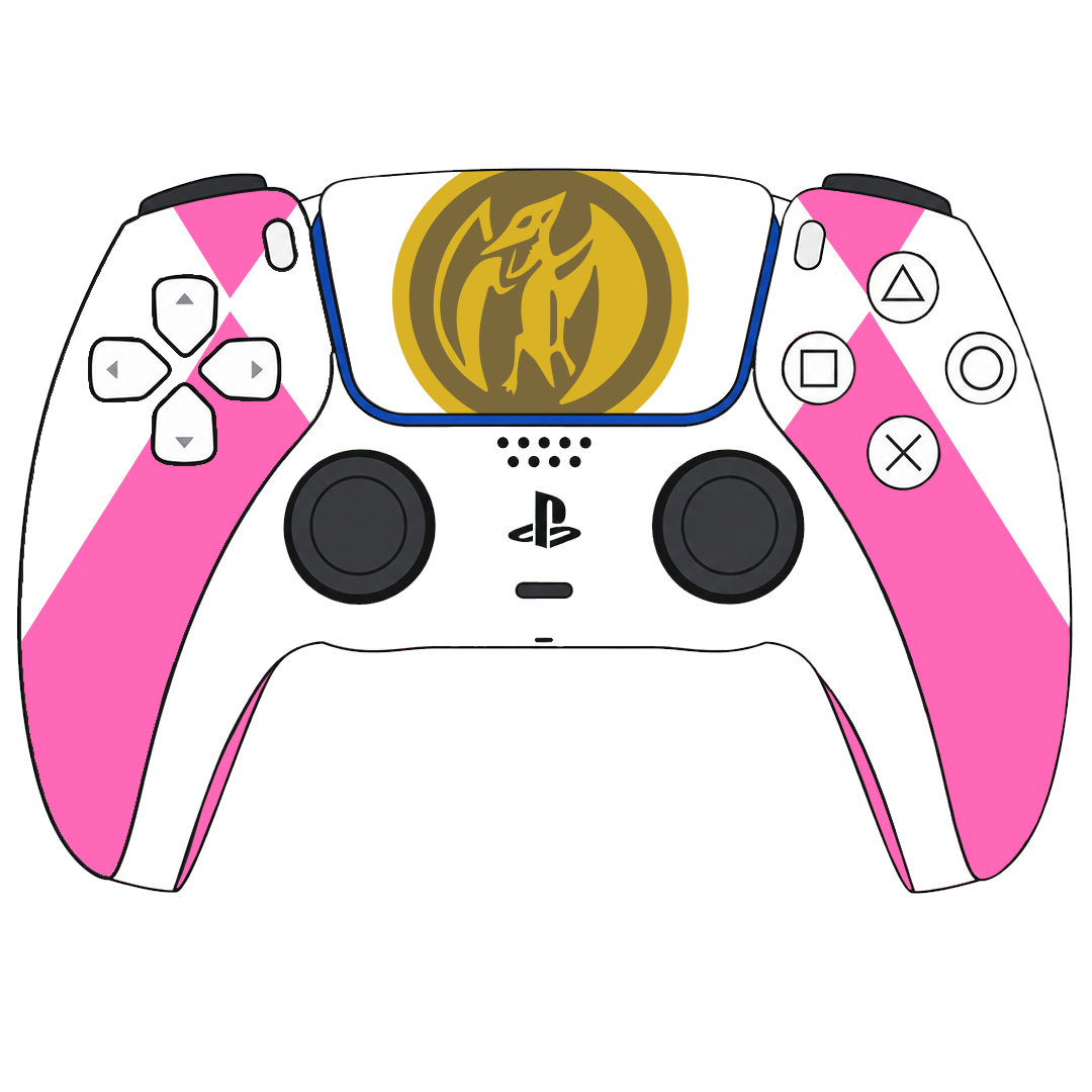 Custom Controller Sony Playstation 5 PS5 - Power Rangers Morphin time Pink