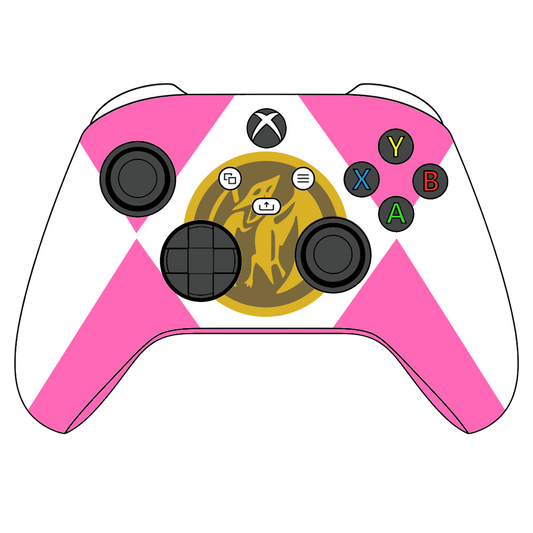 Custom Airbrushed Controller Microsoft Xbox Series X - Xbox One S - Power Rangers Morphin Time Pink