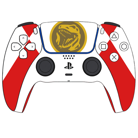 Custom Airbrushed Controller Sony Playstation 5 PS5 - Power Ranger Morphin Time Red