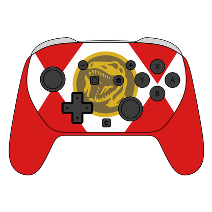 Custom Airbrush Painted Controller Nintendo Switch 2 Two - Power Rangers Morphin Time Red