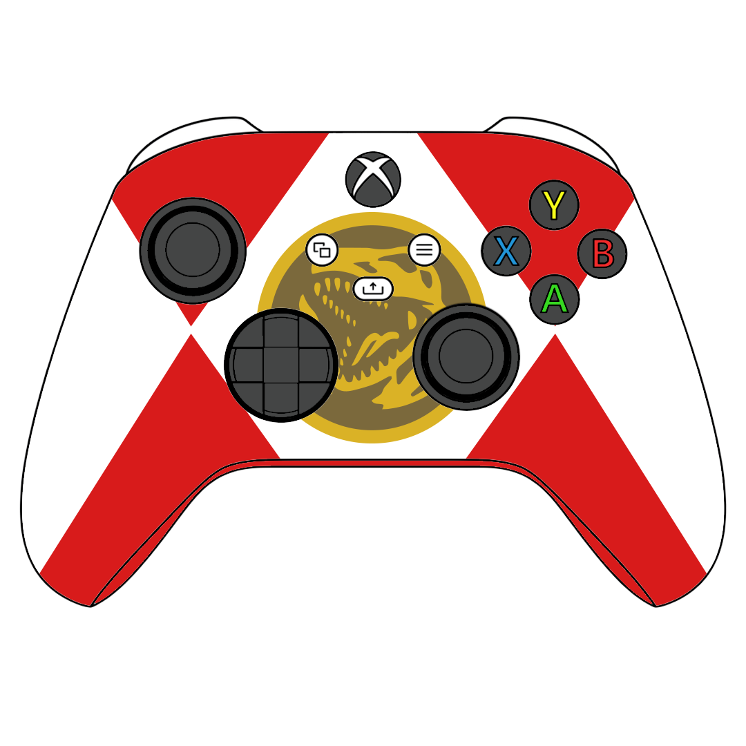 Custom Airbrushed Controller Microsoft Xbox Series X - Xbox One S - Power Rangers Morphin Time Red