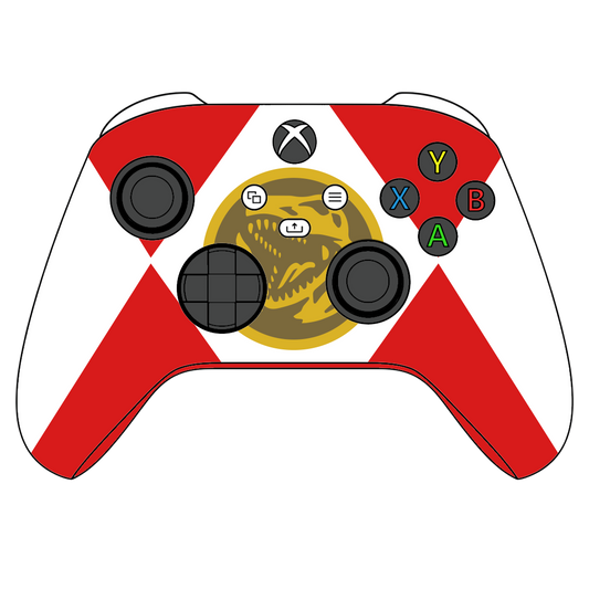 Custom Airbrushed Controller Microsoft Xbox Series X - Xbox One S - Power Rangers Morphin Time Red