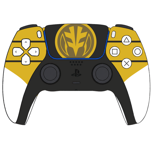 Custom Airbrushed Controller Sony Playstation 5 PS5 - Power Rangers Morphin Time White
