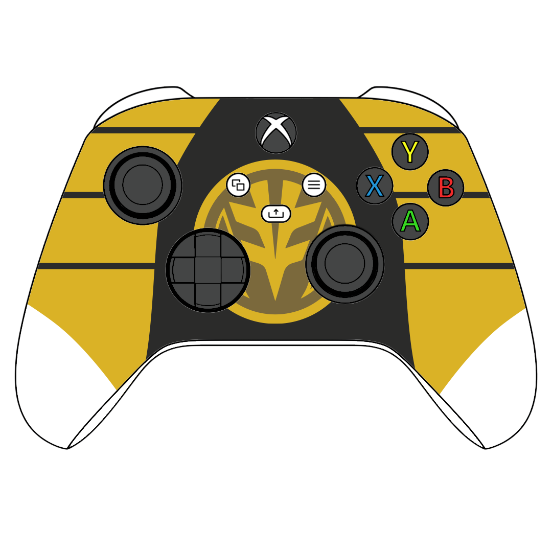 Custom Airbrushed Controller Microsoft Xbox Series X - Xbox One S - Power Rangers Morphin Time White