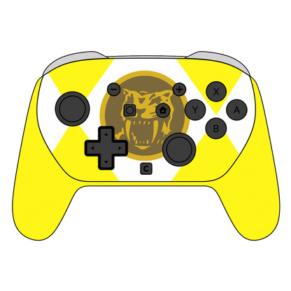Custom Airbrush Painted Controller Nintendo Switch 2 Two - Power Rangers Morphin Time Yellow