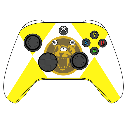Custom Airbrushed Controller Microsoft Xbox Series X - Xbox One S - Power Rangers Morphin Time Yellow