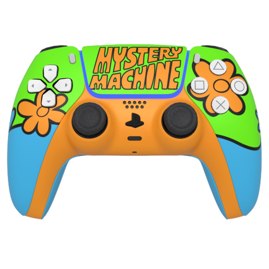 Custom Airbrush Painted Controller Sony PlayStation 5 PS5 - Scooby Snack The Gang Mystery Machine Van