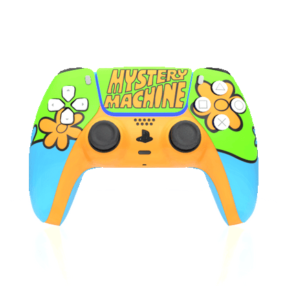Custom Airbrush Painted Controller Sony PlayStation 5 PS5 - Scooby Snack The Gang Mystery Machine Van