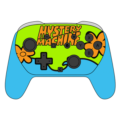 Custom Airbrush Painted Controller Nintendo Switch 2 Two - Scooby Snack The Gang Mystery Machine Van ScoobyDoo Shaggy Fred Velma Daphne