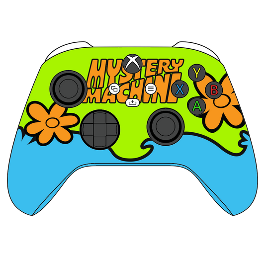Custom Airbrush Controller Microsoft Xbox Series X - Xbox One S - Scooby Snack The Gang Mystery Machine Van ScoobyDoo Shaggy Fred Velma Daphne