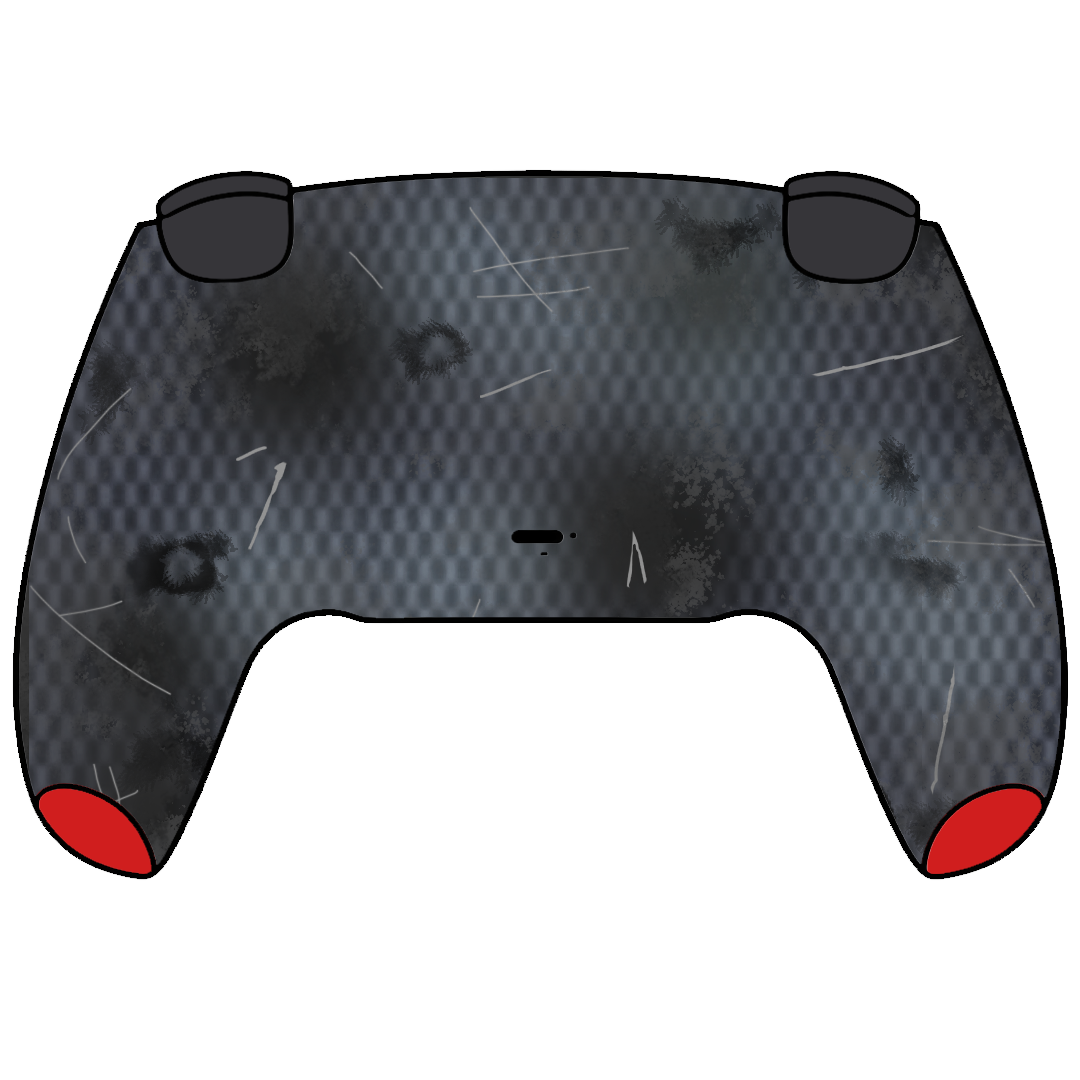 Custom Airbrushed Controller Sony Playstation 5 PS5 - N7 Carbon Mass Effect