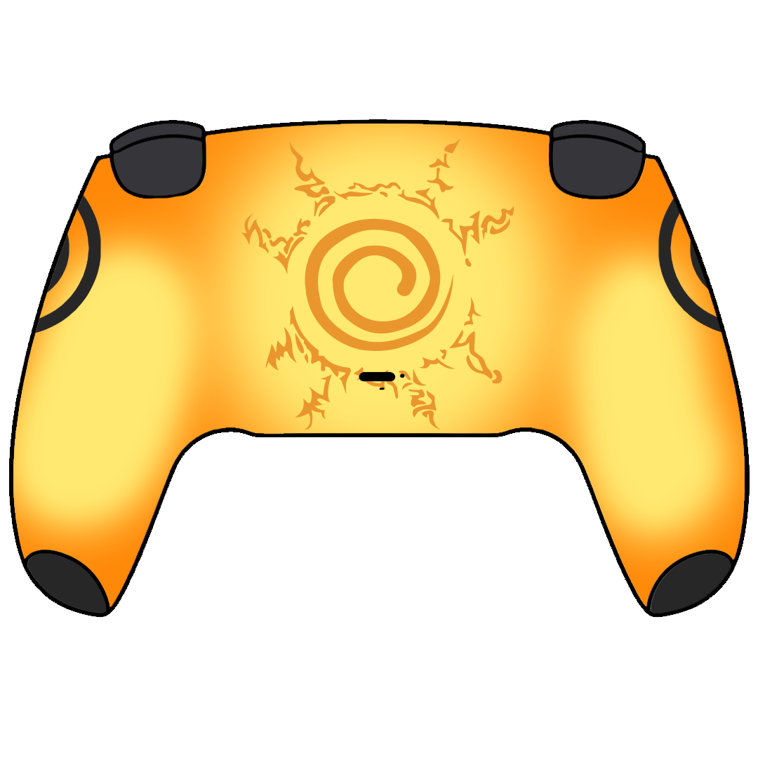 Custom Airbrush Painted Sony PlayStation 5 PS5 - Anime Naruto Nine Tails Sage Form Orange and Black 