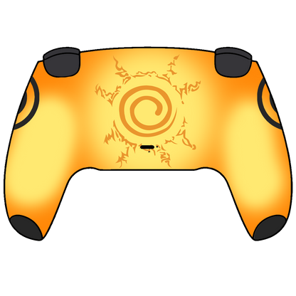 Custom Airbrush Painted Sony PlayStation 5 PS5 - Anime Naruto Nine Tails Sage Form Orange and Black 