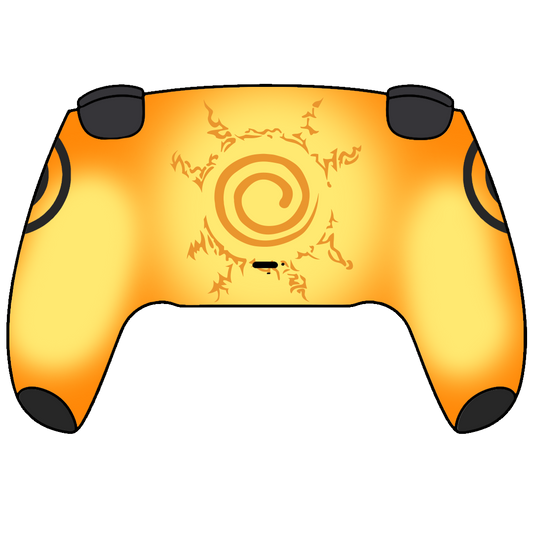 Custom Airbrush Painted Sony PlayStation 5 PS5 - Anime Naruto Nine Tails Sage Form Orange and Black 